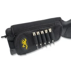 Hunting Accessories Browning Stock Option Rifle 5 Round Ammunition Holder And Zippered Pouch Hook And Loop Attachment Synthetic Black