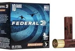 FEDERAL SPEED SHOK 10 GA 3 1/2" 1 1/2 OZ #2 STEEL SHOTSHELLS 25 RDS