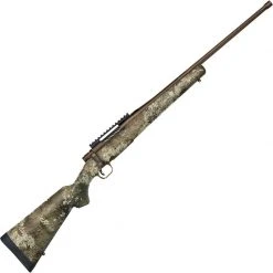 Mossberg Patriot Predator Bolt Action Rifle .243 Win 22" Fluted Threaded Barrel 5 Rounds Strata Camo Synthetic Stock Brown Cerakote Finish Rifles