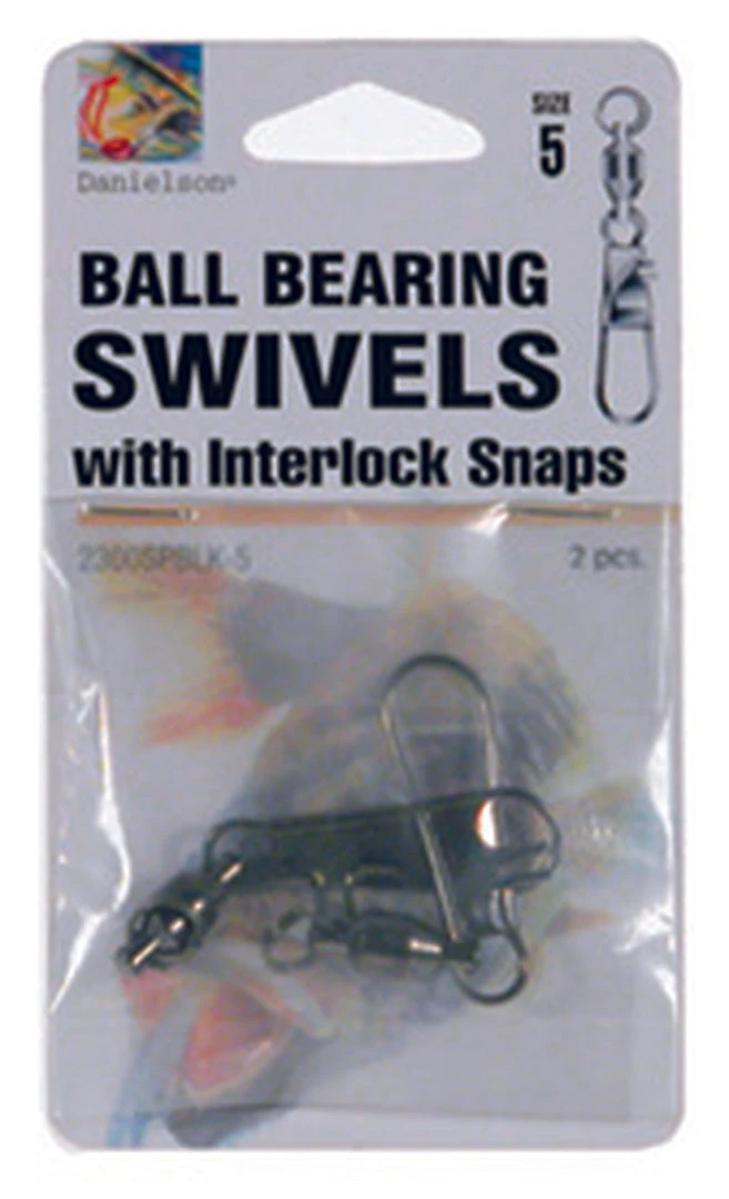Danielson Ball Bearing Swivel With Interlock Snap Swivel SIZE 5, 2 PACK 3 Danielson Ball Bearing Swivel With Interlock Snap Swivel SIZE 5, 2 PACK