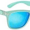 High Falls Outfitters STRIKE KING SUN GLASSES - Seafoam Crystal-White Blue Mirror Lens-White Logo Sunglasses