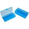 Optics & Accessories MTM FLIPTOP PITOL AMMO CASE 50RD- CLEAR BLUE