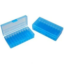 Optics & Accessories MTM FLIPTOP PITOL AMMO CASE 50RD- CLEAR BLUE