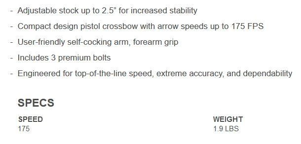 BEAR ARCHERY BEAR X - DESIRE XL PISTOL CROSSBOW 4 BEAR ARCHERY BEAR X - DESIRE XL PISTOL CROSSBOW