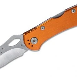 BUCK KNIVES Buck 722 SpitFire Folding Knife 3.25" Plain Blade, Orange Aluminum Handles - 7453