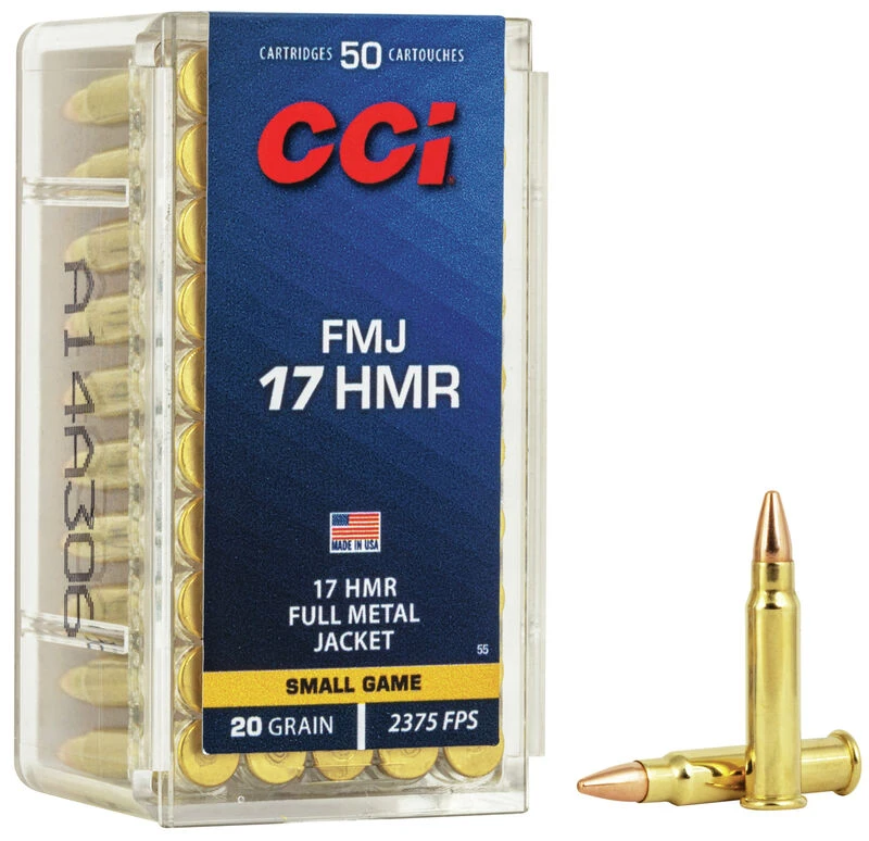 CCI 17 HMR 20 GR FMJ 50 RDS 3 CCI 17 HMR 20 GR FMJ 50 RDS