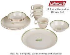 COLEMAN MELAMINE FAMILY DINNERWARE CAMPING