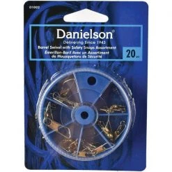Danielson D1002 Snap Swivel Assortment Brass W-Dial Box 20pc Terminal Tackle