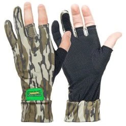 Hunting Apparel PRIMOS STRETCH FINGERLESS SURE GRIP GLOVES MOSSY OAK BOTTOMLAND