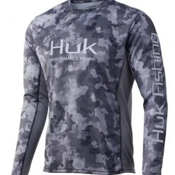 HUK ICON X REFRACTION CAMO LS TEE