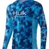 HUK ICON X REFRACTION CAMO LS TEE