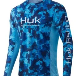 HUK ICON X REFRACTION CAMO LS TEE