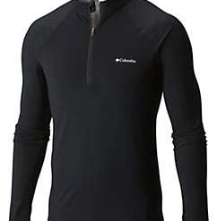 Hunting Apparel COLUMBIA - BASELATER HEAVYWEIGHT OMNI HEAT - LONG SLEEVE HALF ZIP- BLACK