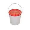 PERRY TACKLE MINNOW BUCKET - WHITE W RED LID Ice Fishing & Accessories