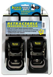 STARBRITE STA-PUT RETRACTABLE 4' TRANSOM TIE-DOWNS 2 EA. STARBRITE STA-PUT RETRACTABLE 4' TRANSOM TIE-DOWNS 2 EA.