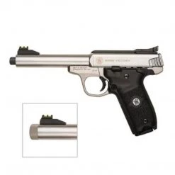 Handguns Smith & Wesson SW22 VICTORY 5.5″ 10+1 22LR AS SS THREADED Barrel, Adj F/O Sights
