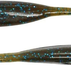 XZONE X-Zone Hot Shot Minnow 3.25 Inch Drop Shot 8 Pack Green Pumpkin Blue Soft Baits