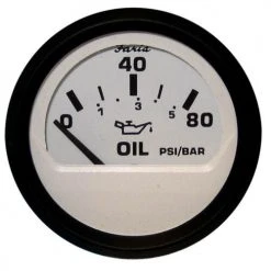 High Falls Outfitters Faria Euro White 2" Oil Pressure Gauge - 80PSI Trolling Motors & Accessories