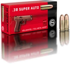 50 Rds. GECO .38 Super Auto 124 Grain FMJ Ammo Handgun Ammo